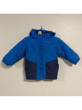 Patagonia Jacket Kids Size 18 months Blue Hooded Down quilted Jacket Full zip